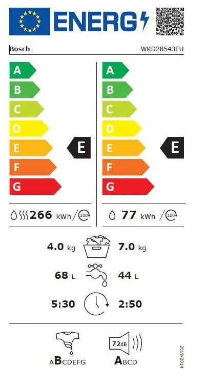 Пералня със сушилня BOSCH WKD28543EU
